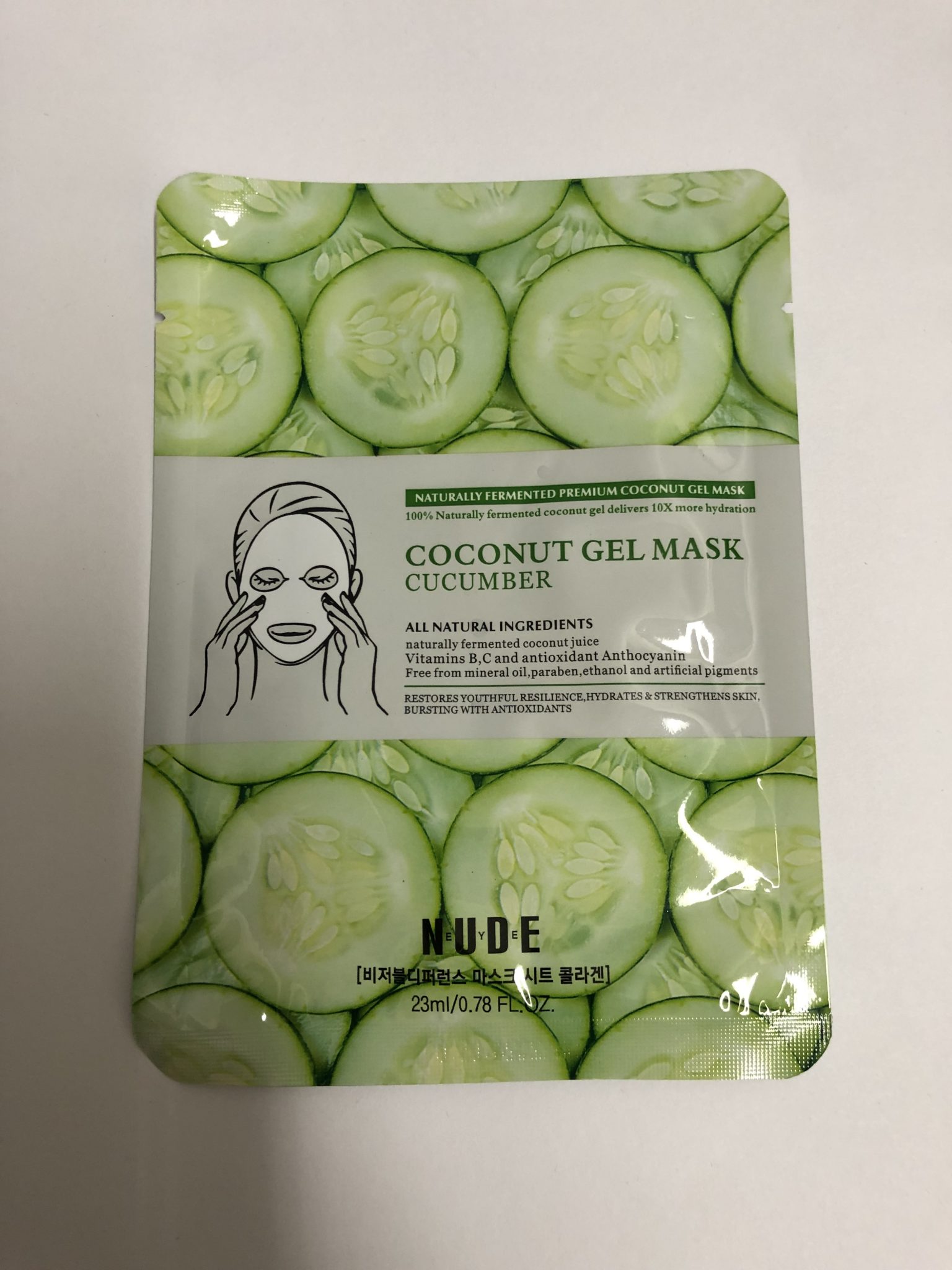 Coconut Gel Mask Cucumber Nude New 23ml Mono Store